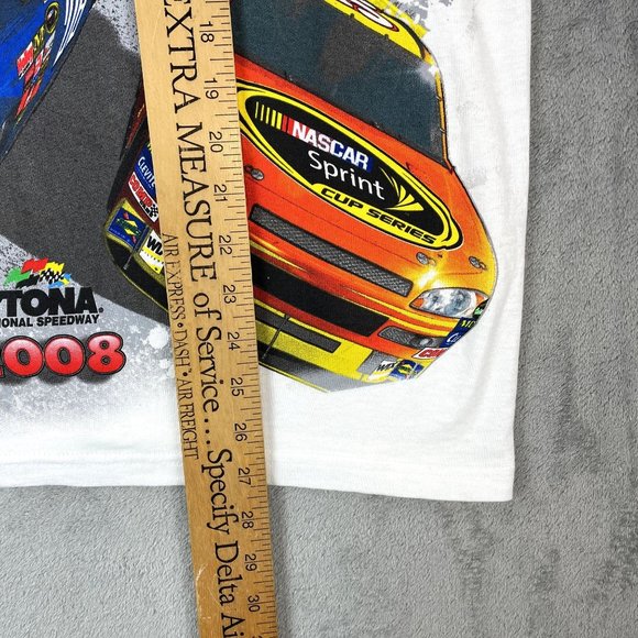 NWOT Y2K '08 NASCAR Chase Authentics All Over Print Daytona Racing T-Shirt M - Picture 7 of 8